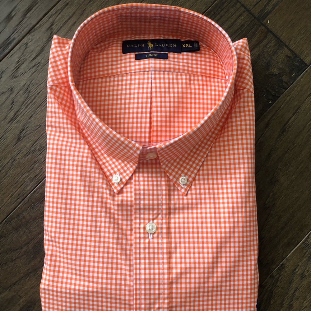 Men’s Orange Ralph Lauren Button Down